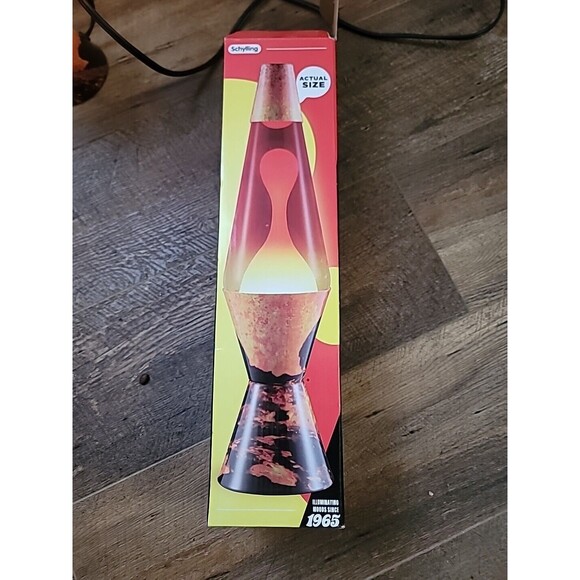 Lava Lite 2149 COLORMAX Volcano Print LAVA LAMP Light Red Orange Globe 14.5” - Picture 3 of 5